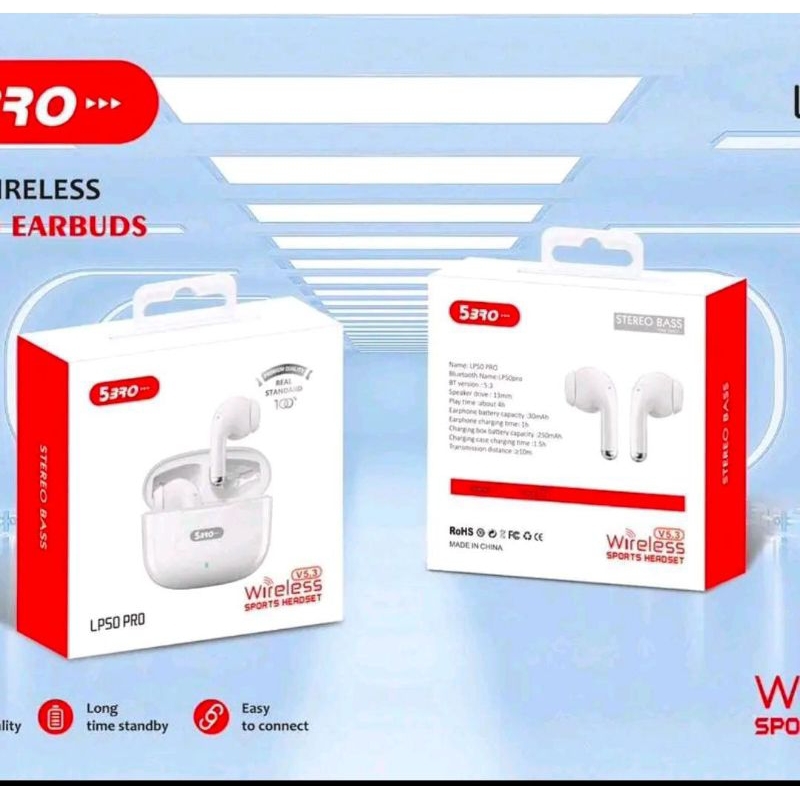 Headset Tws 5BRO  LP50 Wireless bluetooth earphone