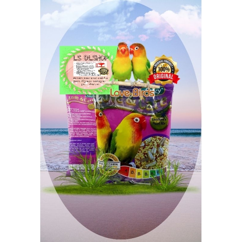 LOVE AND CARE CANARY / LOVE AND CARE LOVEBIRD / LOVE AND CARE PERKUTUT 400 GR MAKAN FANCY BURUNG KEN