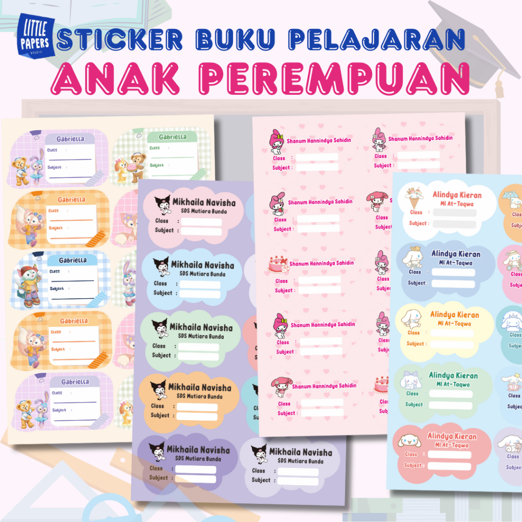 

Sticker Label Buku Pelajaran Free Custom Nama Dan Sekolah Anak Perempuan Littlepapers