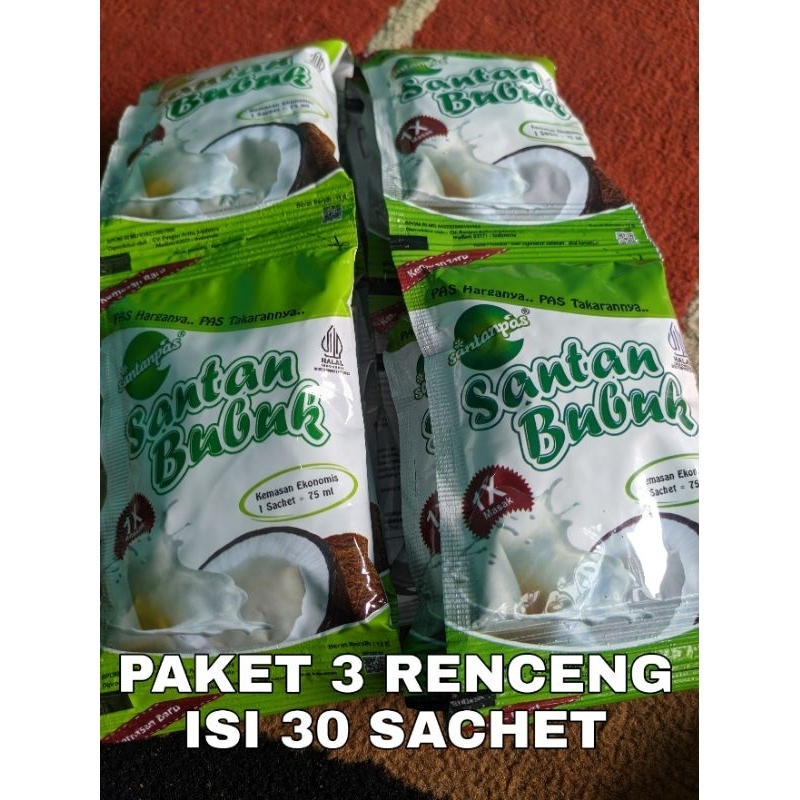 

PAKET HEMAT ISI 30 SACHET SANTAN BUBUK TERMURAH || SANTANPAS