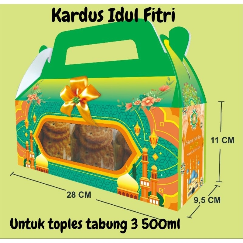 

Kardus Idul Fitri Toples tabung 3 500gr Santana/Kardus Lebaran/Hampers lucu