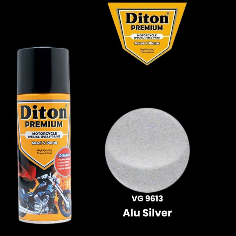 cat spray pilok Diton Premium Alu Silver VG9613 alu silper vg 9613 400cc pilok mesin Diton Premium T