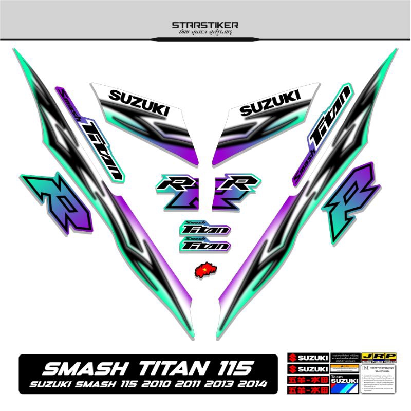 3 / Striping Smash Titan 115 Suzuki 2010 2011 2012 2013 2014 Stiker Sticker Lis Les Variasi