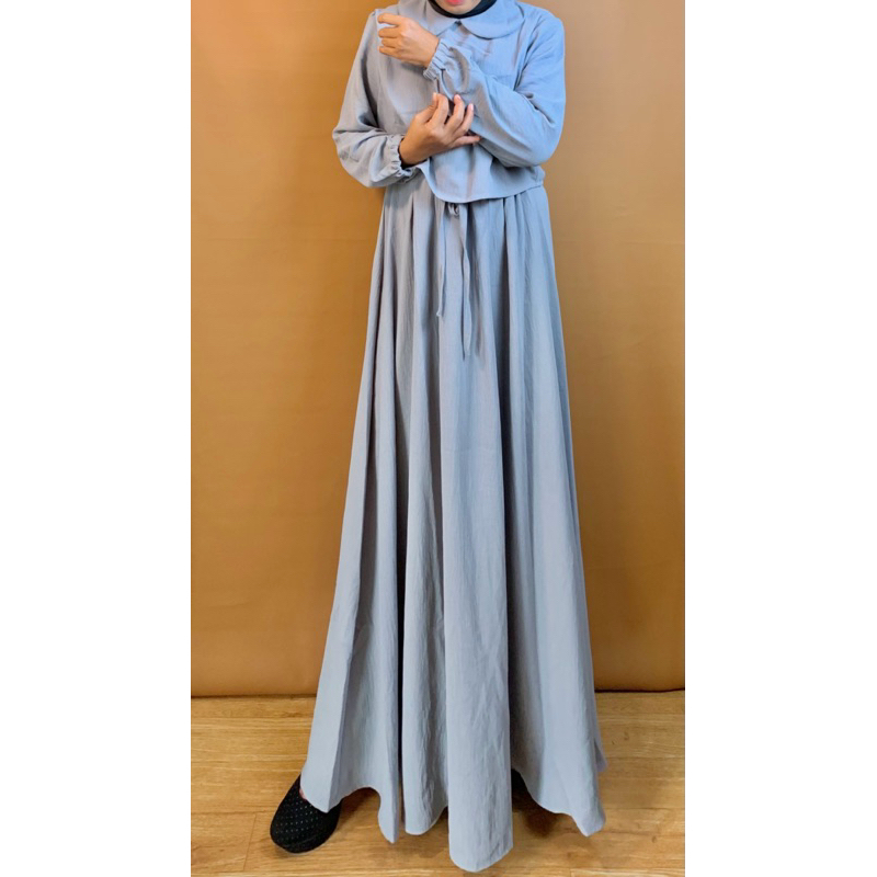 NORA - MAXI DRESS GAMIS CRINKLE - GAMIS DRESS LEBARAN - GAMIS DRESS KEKINIAN - OUTFIT LEBARAN - OUTF