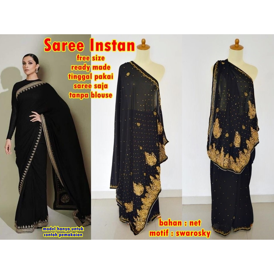 Saree India Ready Made Siap Pakai / Kain Saree India / Saree Lilit India