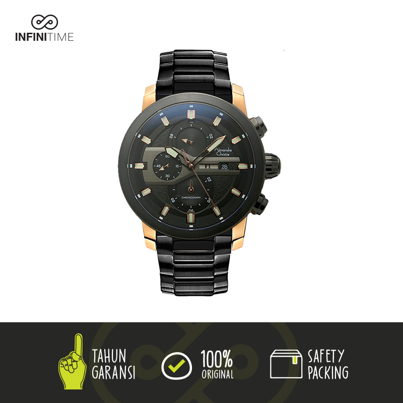 Jam Tangan Alexandre Christie AC 6270 AC 6559 Rantai Black Rosegold Pria