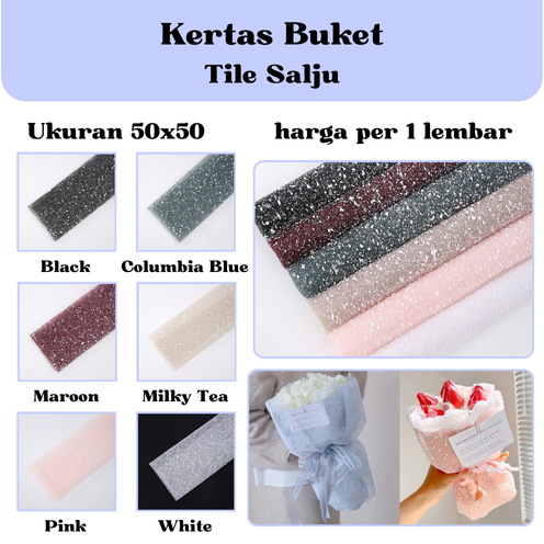 

Kertas Tile Salju Buket Lembaran / Flower Wrapping Snow Kain Tille Pembungkus Bouquet Bunga Cellophane