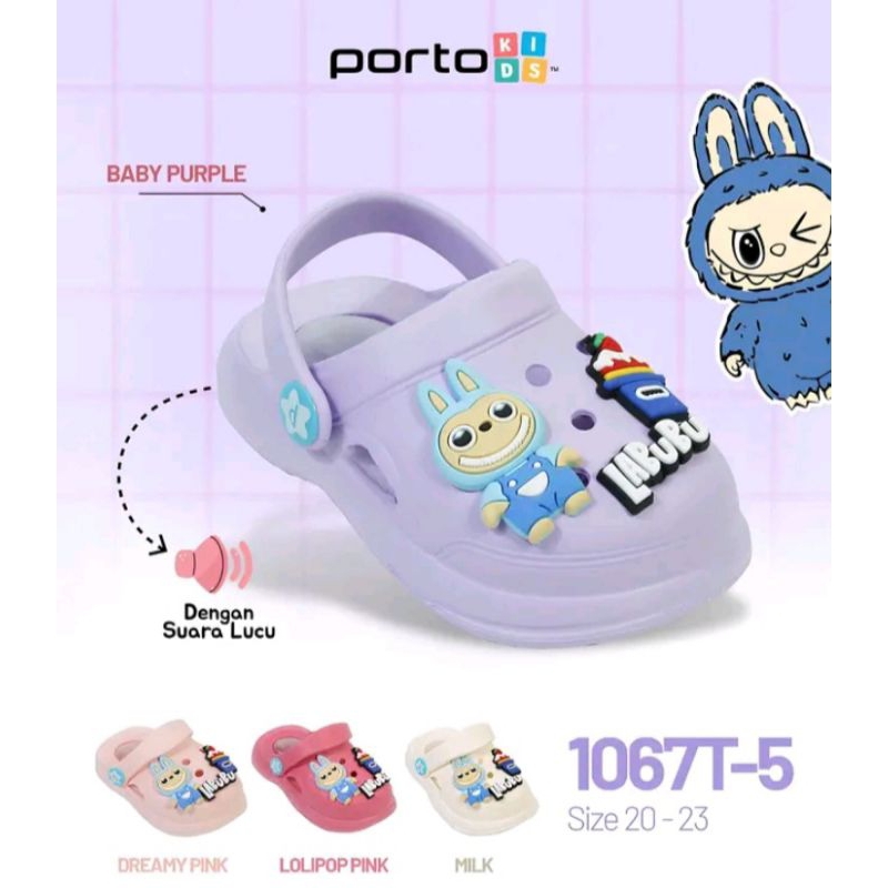 Sandal Baim Porto anak 1067T-5/ Baim suara lucu / Sandal baim anak labubu