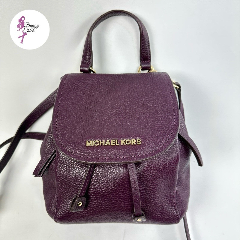 MK Riley Small Flap Pack Crossbody Damson