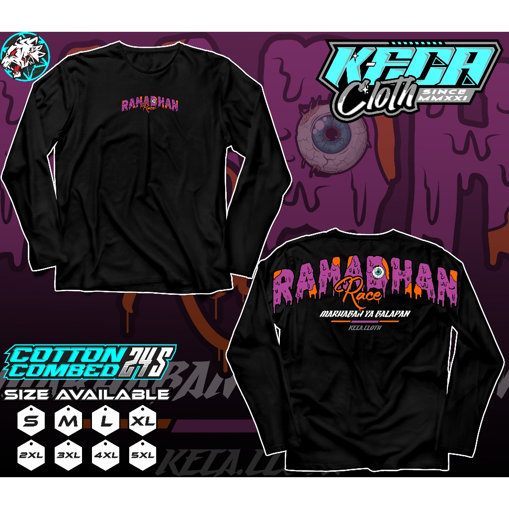 Kaos Lengan Panjang Ramadhan Race 2025 V1 Baju Racing Herex Ramadhan Race Marhaban Ya Balapan