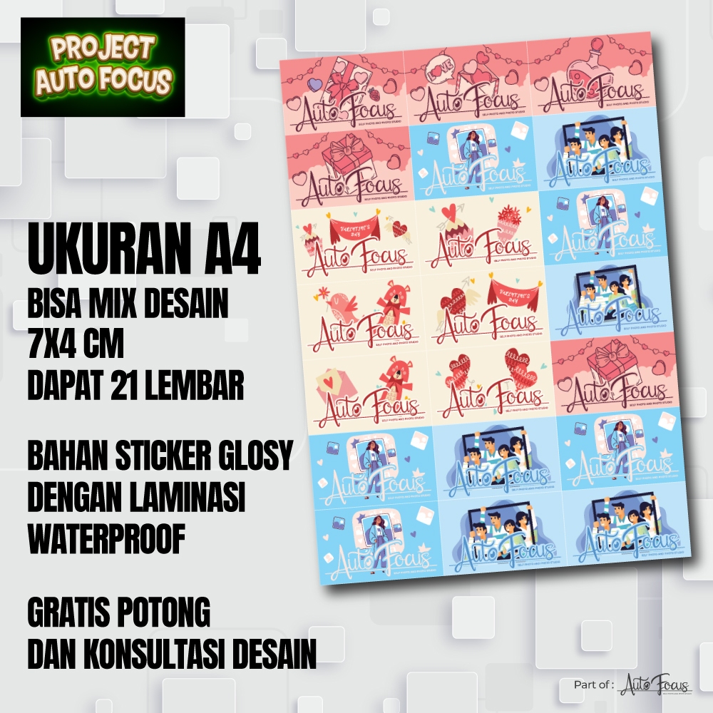 

Print sticker Vinyl Glosy A4 dengan laminasi WATERPROOF