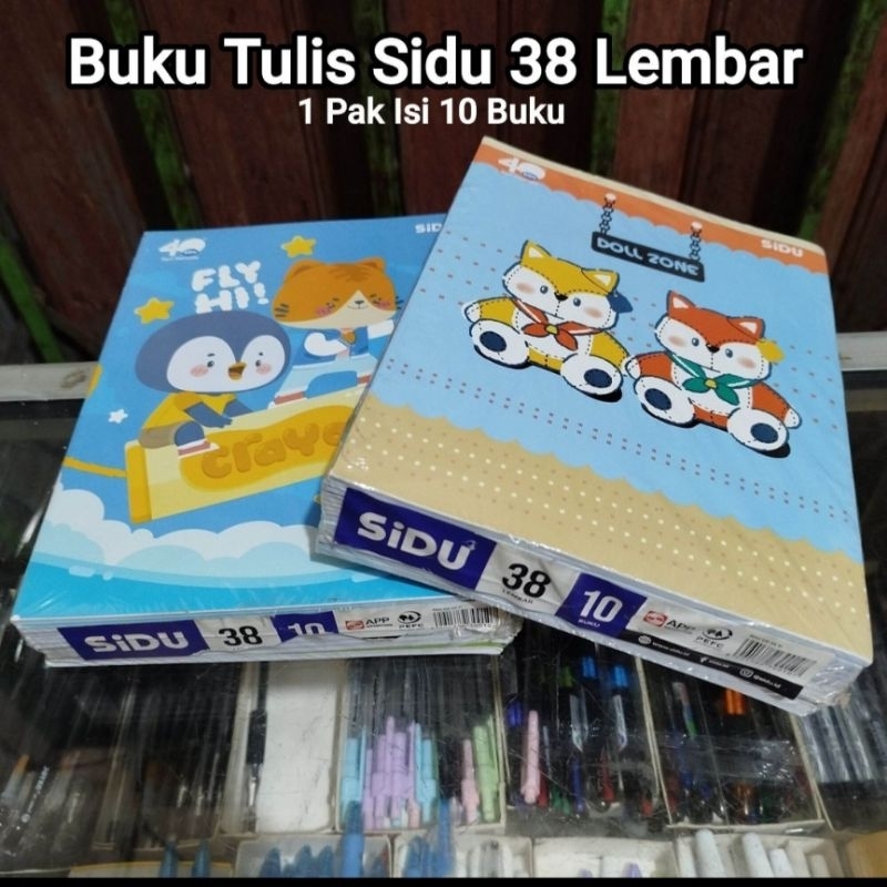 

1 Pak Buku Tulis 38 Lembar isi 10 Pcs SIDU & FORTE