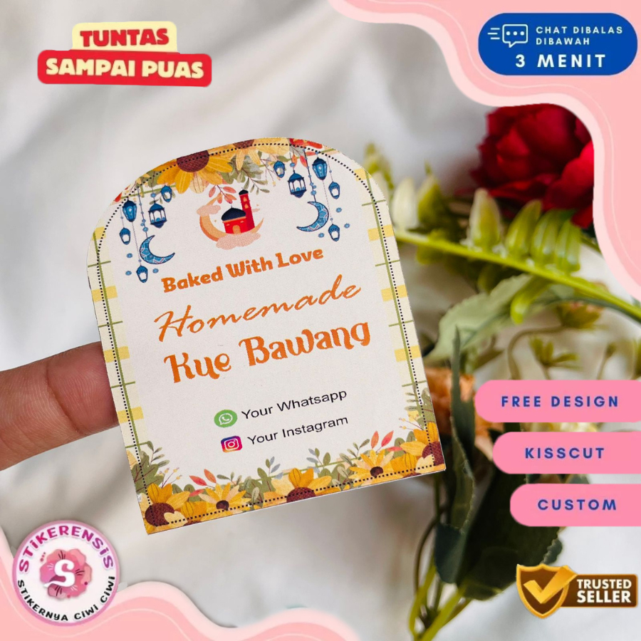 

Stiker Label untuk Kue Kering desain Elegant Edisi Ramadhan Free Cutting bentuk oval