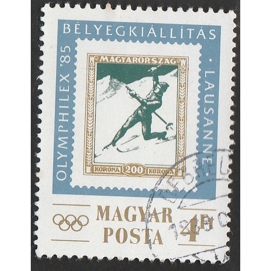 

A 11819 SATU BUAH PRANGKO HONGARIA NOMINAL 4 FORINT TEMA OLYMPHILEX 1985 DENGAN KONDISI SUDAH ADA CAP