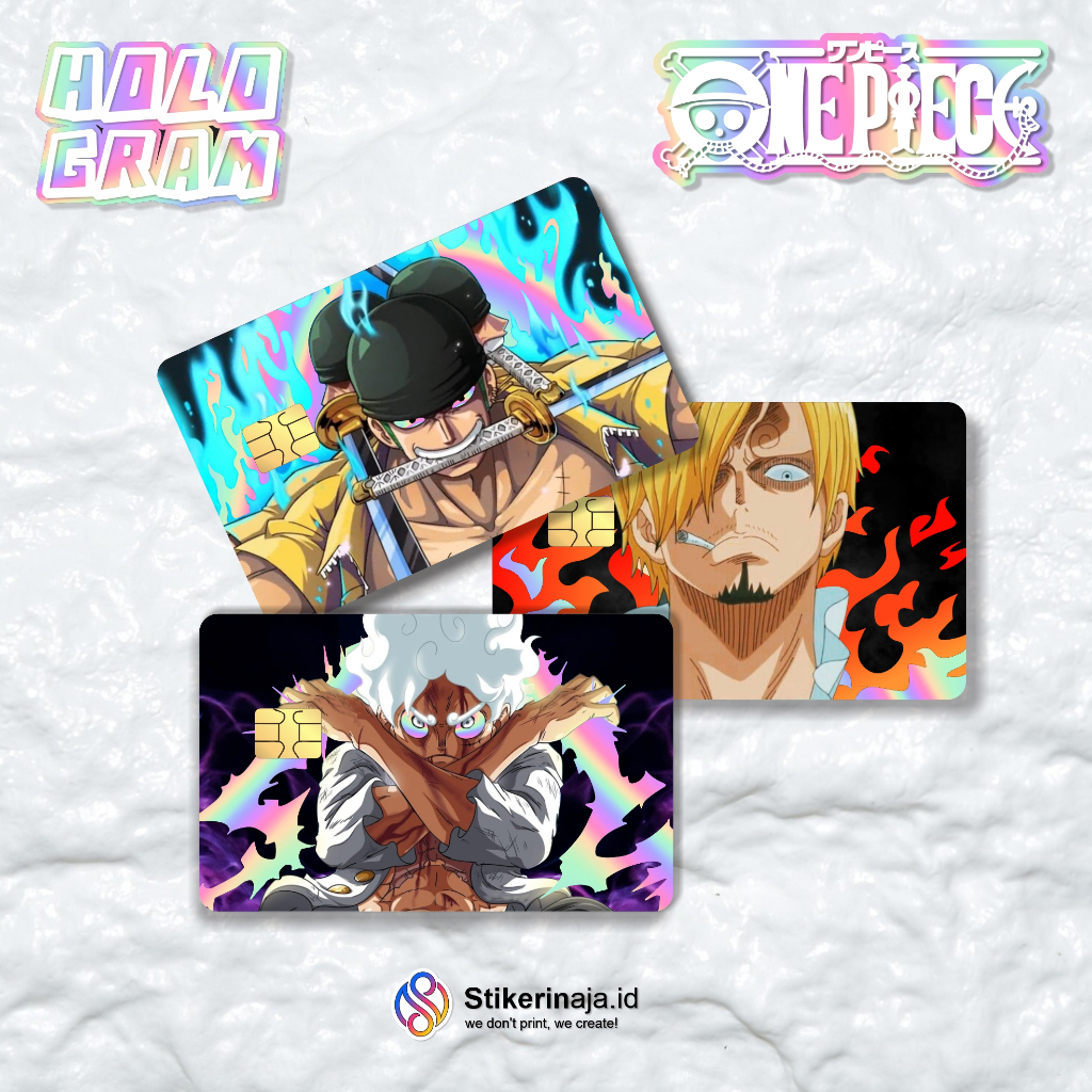 

Stiker Sticker Skin Kartu Atm Anime One piece Special Hologram nika gear 5