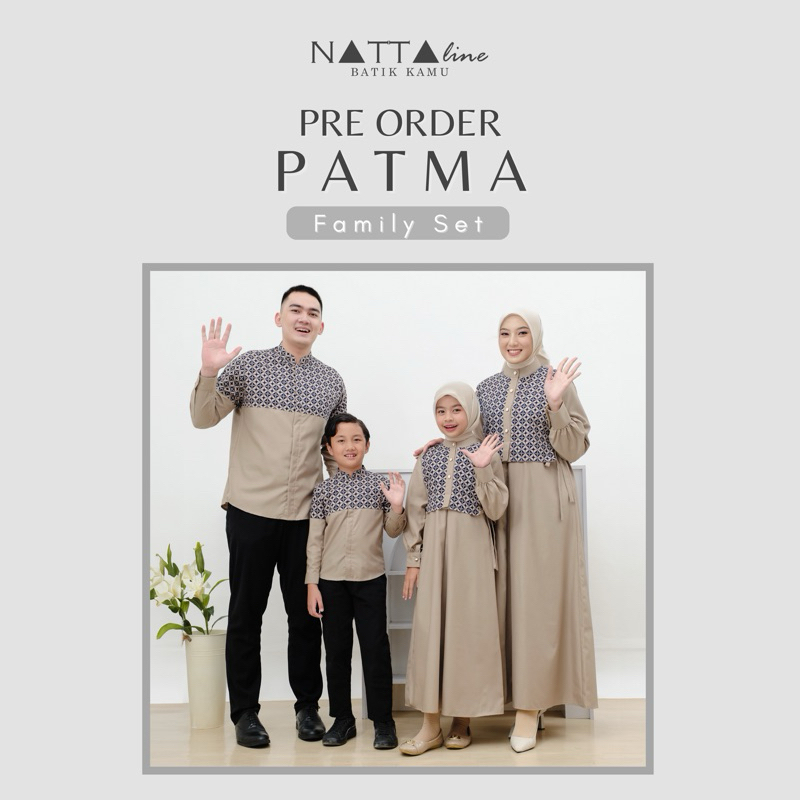 NATTALINE Sarimbit Keluarga Family Set Gamis Kemeja Koko Batik Patma Pre Order