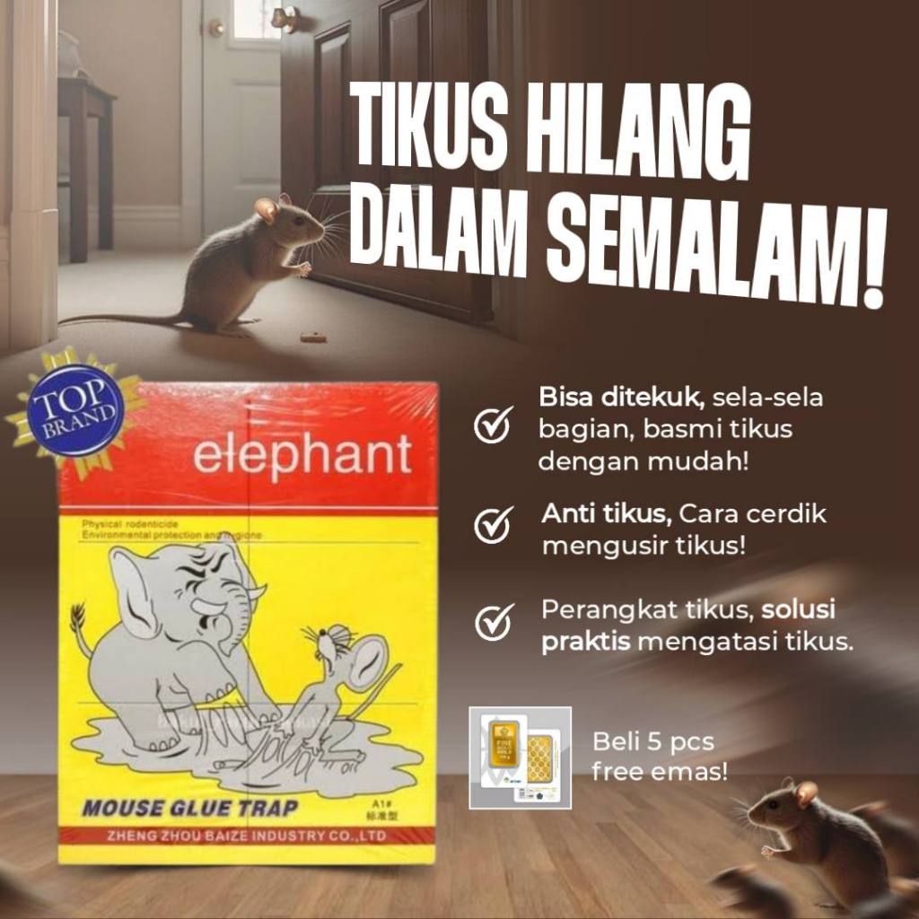 Lem Tikus Papan Cap Gajah Elephant - Lem Perangkap Tikus dan Hama