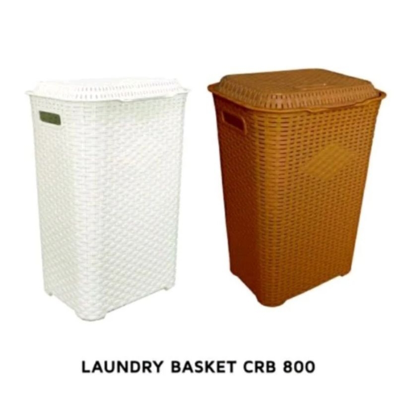 Keranjang laundry CRB 800 Club/ Keranjang pakaian Plastik Kotak Club/ Laundry Basket Anyam Segi CRB 