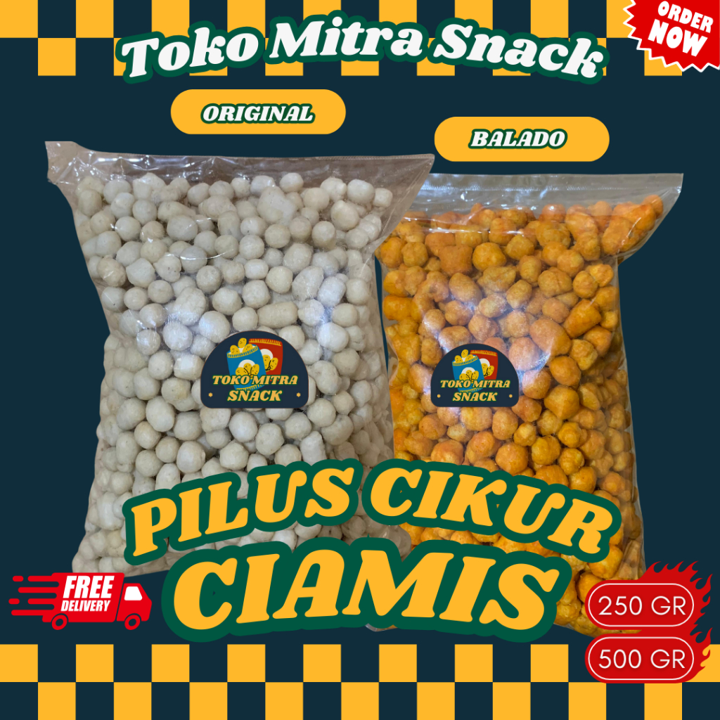 

(250-500 GR) Cemilan Pilus Cikur Original dan Balado Renyah dan Kriuk Khas Ciamis