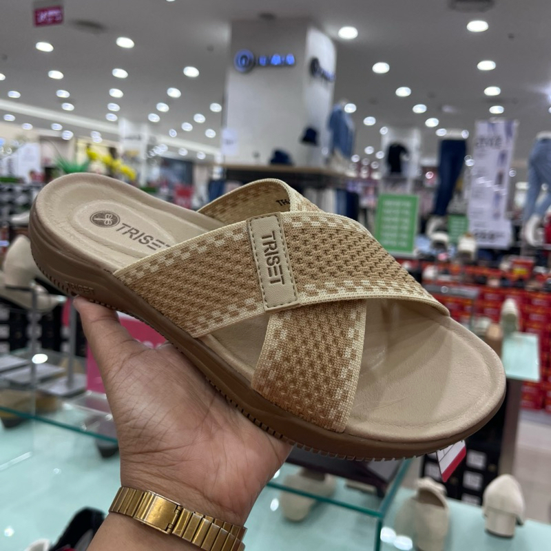 Sandal Selop Wanita Triset | Sandal Flat Triset | Sandal Slide silang Triset