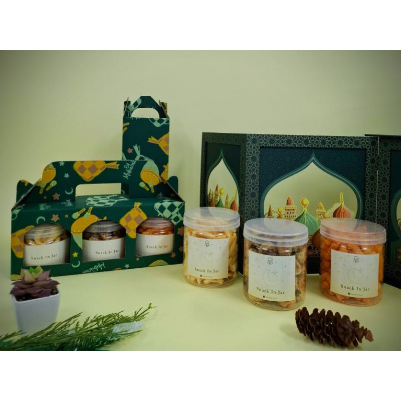 

Hampers Snack In Jar | Hampers Lebaran Kue Kering isi 3 Toples