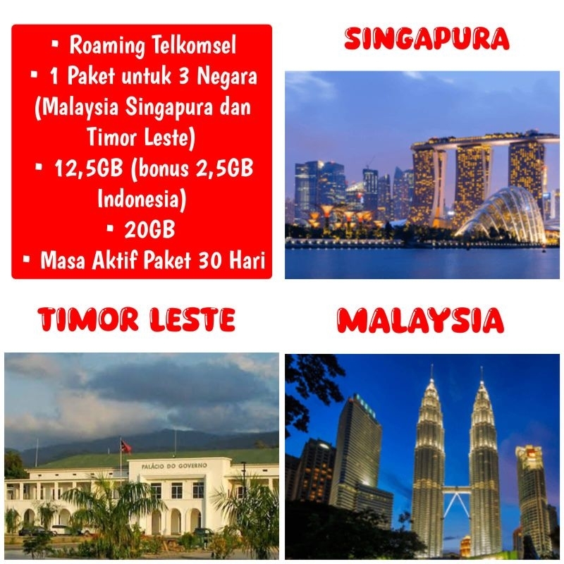 Kuota Roaming Telkomsel Malaysia Singapura Timor Leste #roaming #roamingtelkomsel