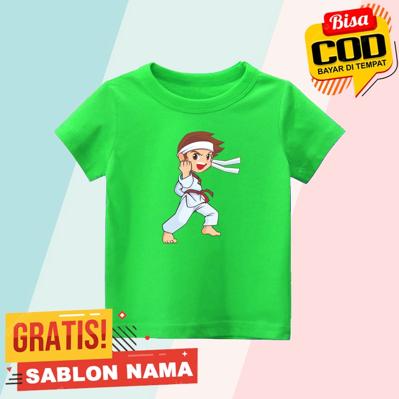 Baju Kaos Anak Taekwondo / Kaos Anak Laki Laki & Perempuan Custom Nama Taekwondo