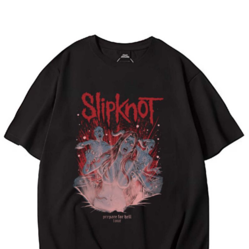 Kaos Distro Band Slipknot Grave Punishment Metal Hitam  Lengan Pendek Pria Wanita Murah - tshirt Baj