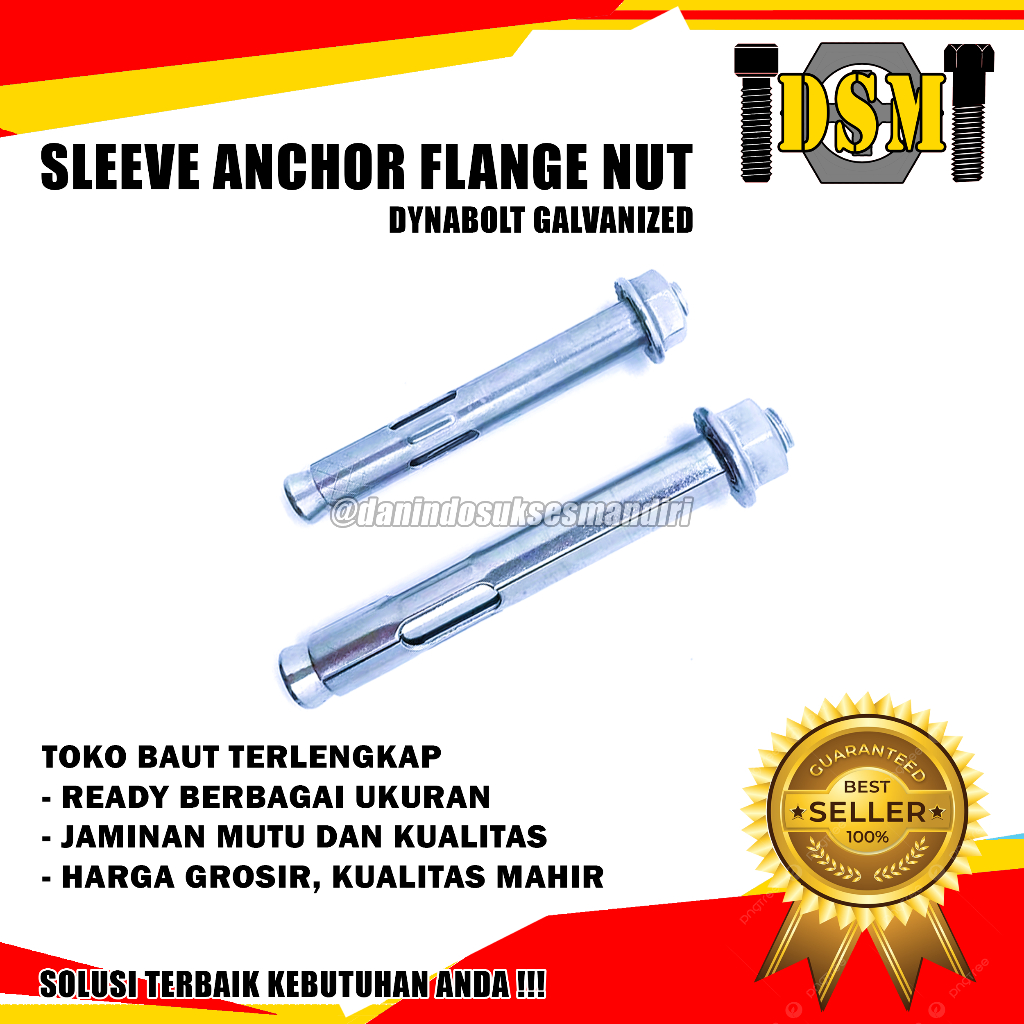 Galvanis / Dynabolt Putih M16x100 / Sleeve Anchor Bolt M16 Dinabolt 10 CM
