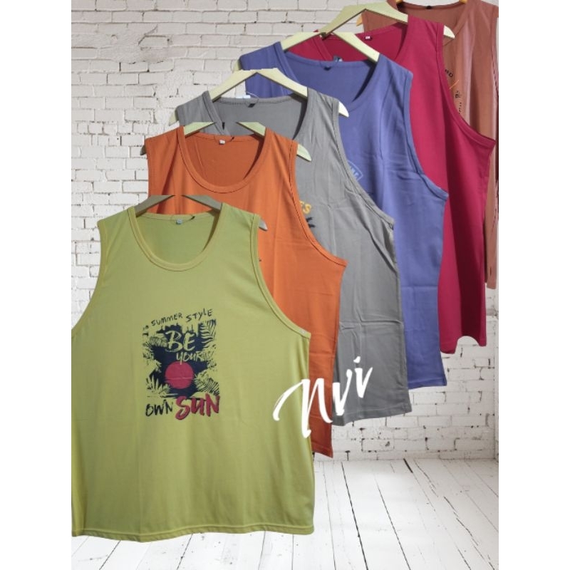 kaos singlet 6xl lekbong gym olahraga pria jumbo oversize