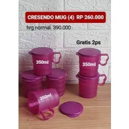 TUPPERWARE CRESENDO MUG 1 ECER- MUG DENGAN PENUTUP harga/ 1 pcs