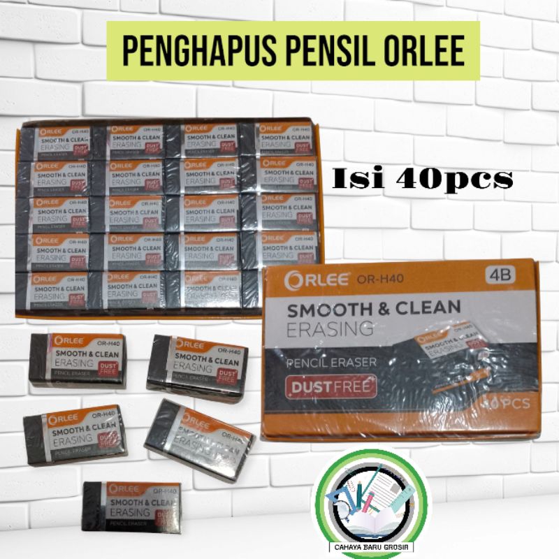 

Penghapus pensil kecil hitam Orlee 1 pak isi 40 pcs
