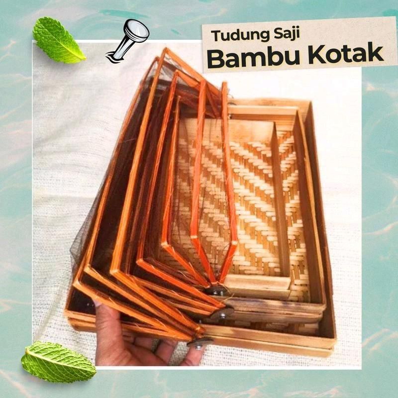 Tudung saji Bambu Kotak / Tudung Saji Kotak / Tudung saji serbaguna / Anyaman Bambu Serbaguna