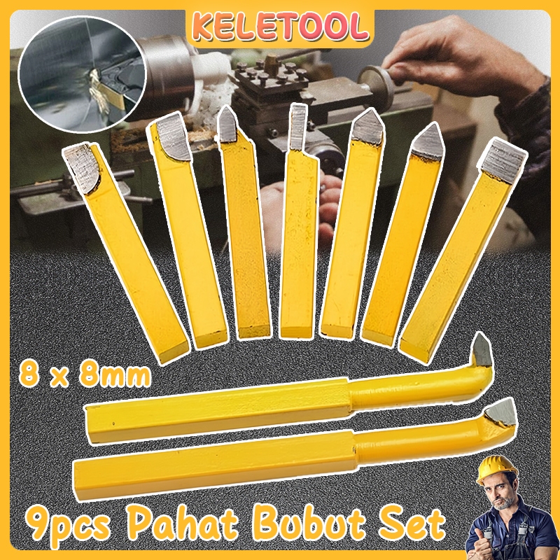 8X8mm Shank Mata Bor Pembubutan Set Alat Bubut Logam Pemotong Ujung Karbida Set Alat Bubut Mini Bubu