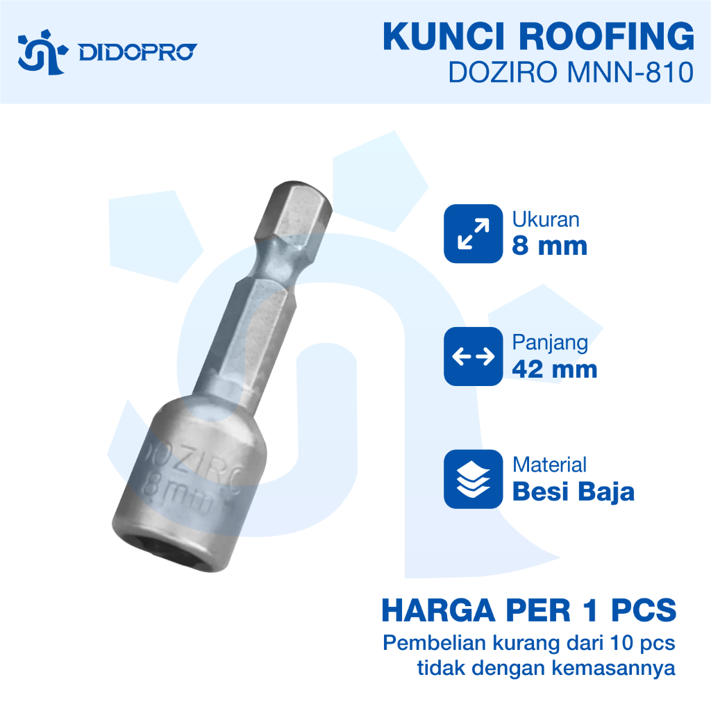 Kunci Sok Drilling / Hex Nut / Mata Roofing Magnet 8mm