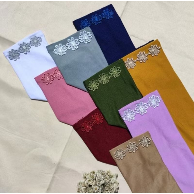 Handshock jempol renda handsock flower manset sarung tangan wanita muslimah murah cewek engkel