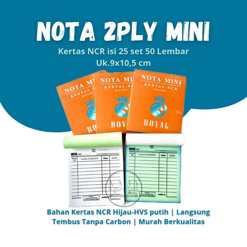 

(10 Buku) Nota Kontan Mini 2 Ply Nota Olshop Rangkap 2 NCR Nota Laundry Murah