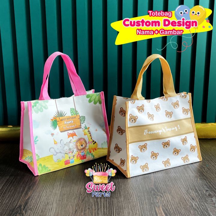 

Sara Bag (20x15x20) Souvenir Ulang tahun Anak PREMIUM Tas Kado Goodie Bag Custom Karakter Full Print