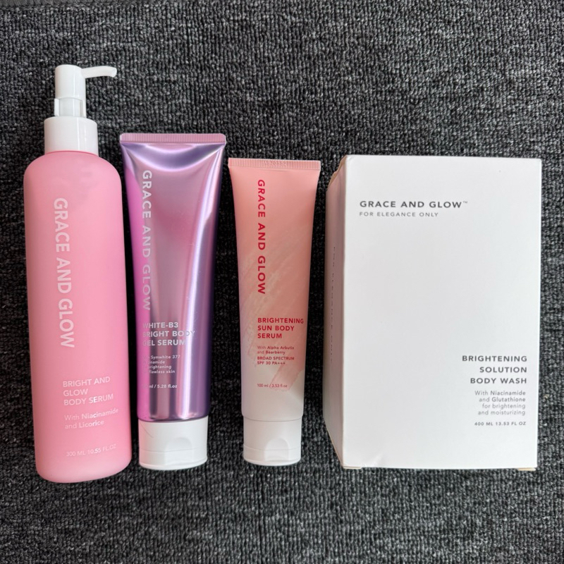 ✨READY ORI✨ GRACE AND GLOW - Body Lotion/Serum/Wash Series|Brightening Sun Body Serum|Bright and Glo