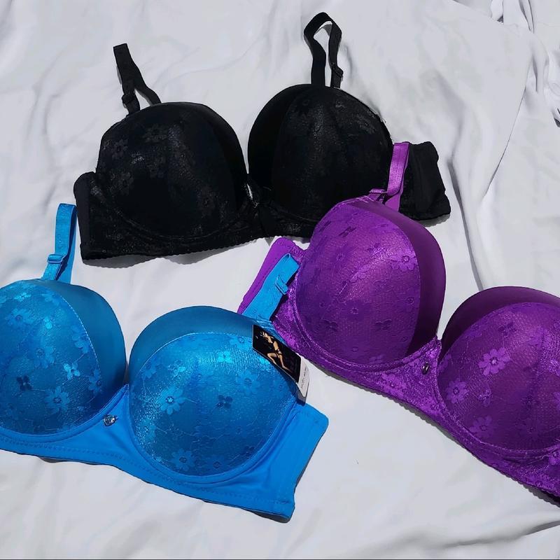 FANGXHITING - [ isi 3pcs ] Bra Wanita Jumbo Cup D Size 36-42 BH Kawat Busa Tipis Kait 3 bh534D