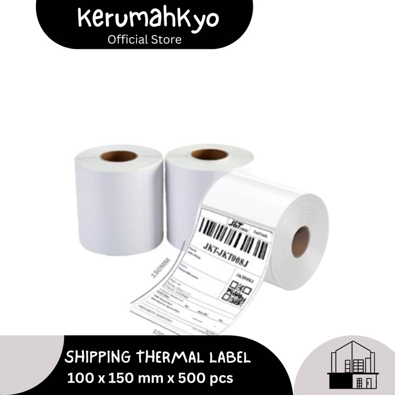 

Thermal Paper 100 x 150mm A6 - 500 pcs - Sticker Label Kertas Resi Shipping Label - Sticker Resi Murah