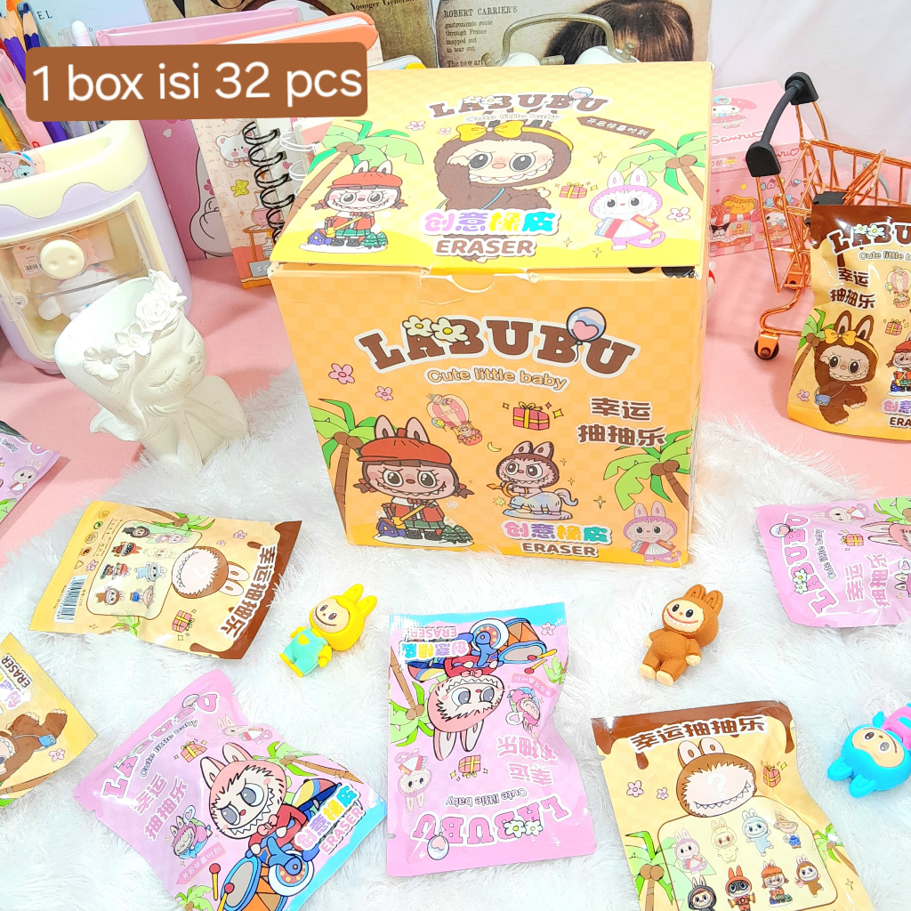 

Penghapus Mystery LABUBU Versi-2 1 Box isi 32 PCS Lengkap CUTE Lucu Favorit Anak / Penghapus Labubu Misteri VERSI-2 1 Box Besar isi 32 Pack Imut Unik Stationary Fancy Kekinian Bisa Grosir dan COD Harga Termurah