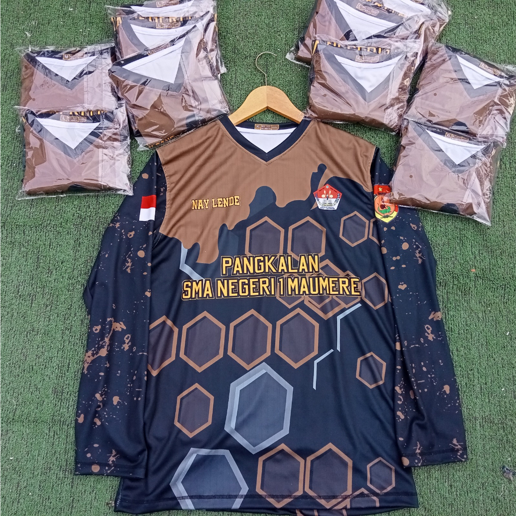 Jersey Pramuka HEXAGON Lengan Panjang - Kaos Pramuka Baju Pramuka Printing Gratis Custom Desain