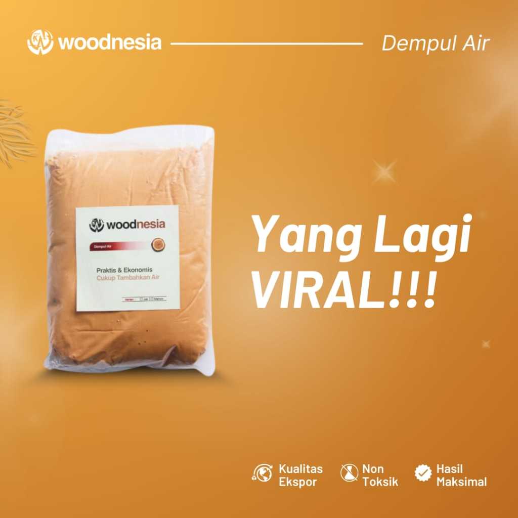 Dempul Kayu Jati Mahoni 1kg Woodnesia Pakai Air Waterbase