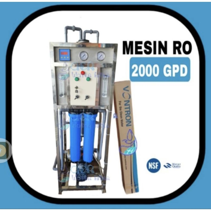 Mesin Ro 2000 Gpd - Reverse osmosis 2000 Gpd setara 6000 liter per hari