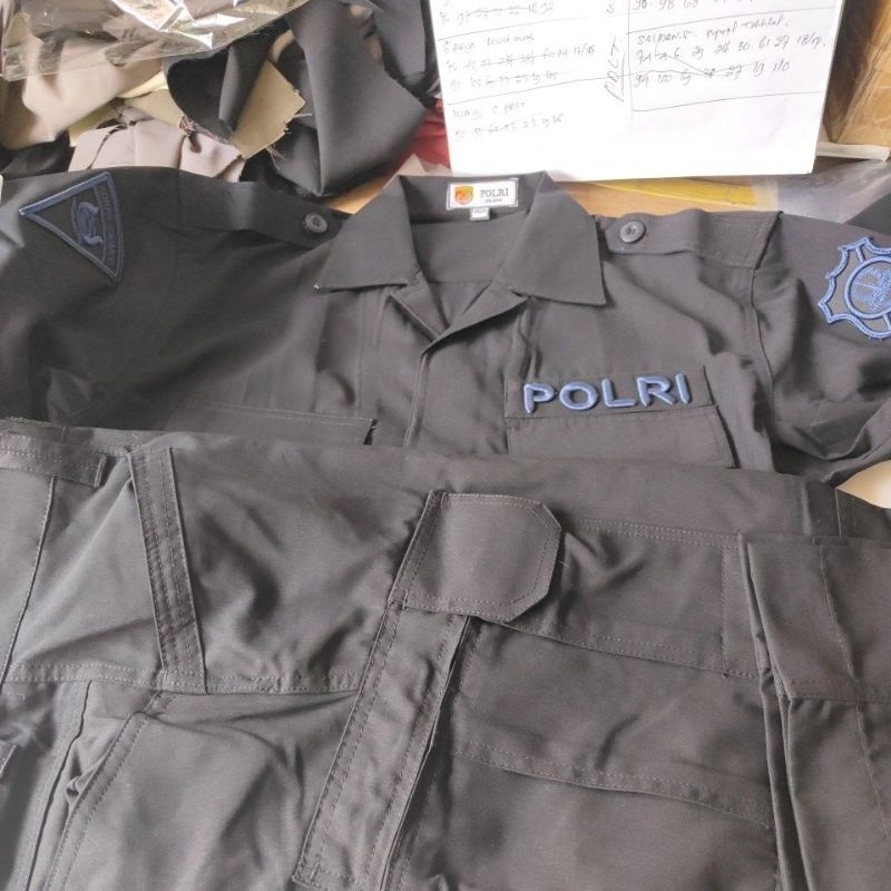 taktikal brimob jatah hitam size baju 16,5/celana 34