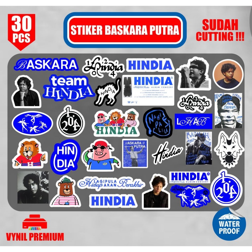 

stiker pack baskara putra hindian singer isi 30pcs sudah terpotong tinggal tempel