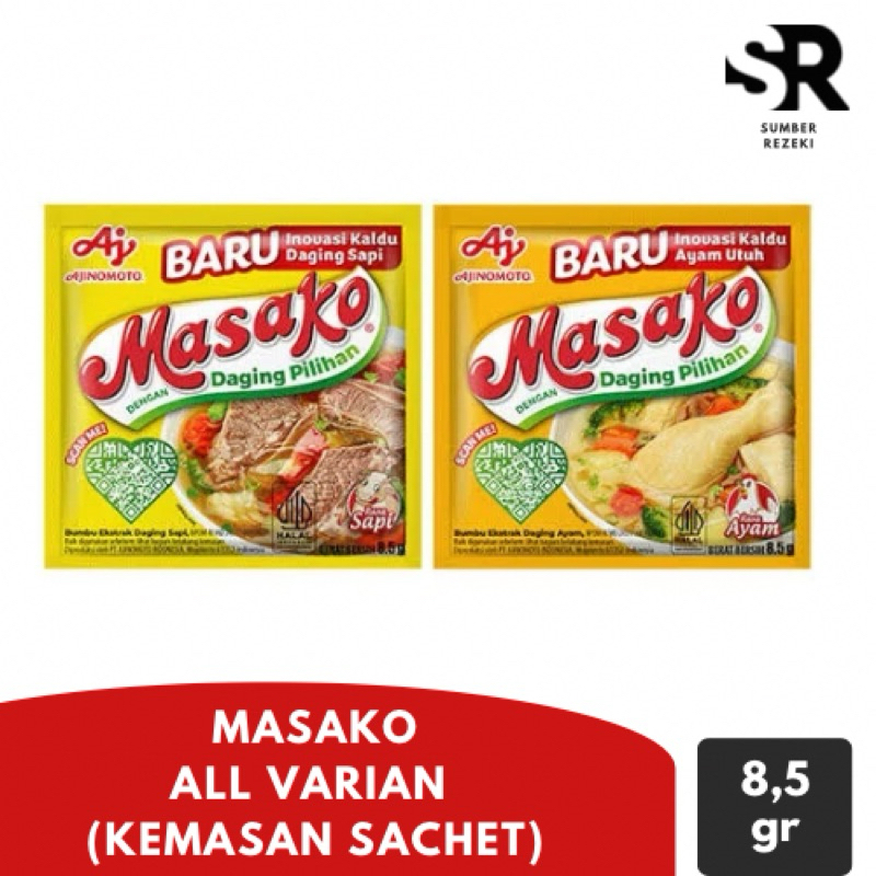 

Masako - Sapi dan Ayam - Kemasan sachet 8,5 gr