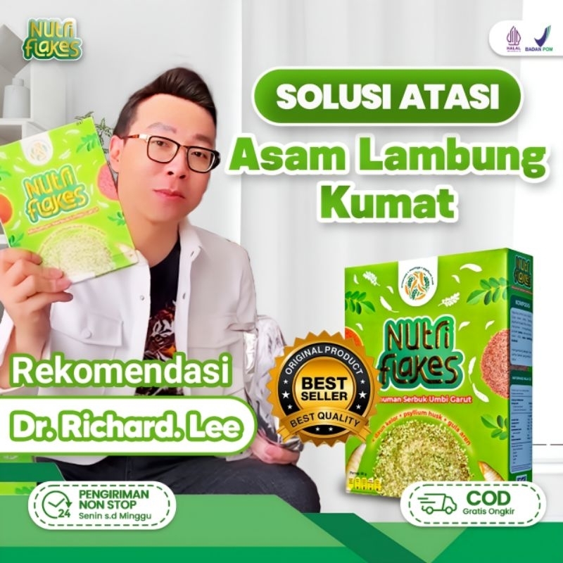

NUTRIFLAKES ORIGINAL SEREAL UMBI GARUT | Solusi Atasi Asam Lambung Maag Dan GERD Sereal Bebas Kolestrol Halal BPOM
