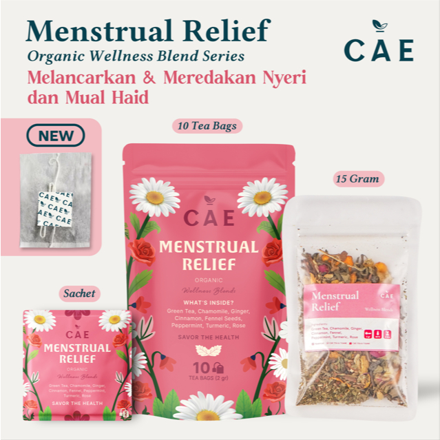 

MENSTRUAL RELIEF | Herbal Tea Blend Green Tea Chamomile Ginger Cinnamon Rose Premium 15 Gram